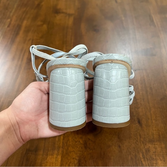 Sam Edelman Daffodil Croc Embossed Heel Wrap Ankle Sandals Size 8 - Picture 4 of 8